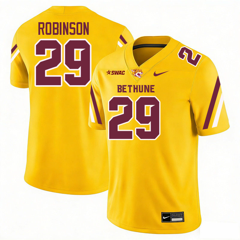 Bethune-Cookman Wildcats #29 Khamani Robinson College Football Jerseys,Uniforms-Gold